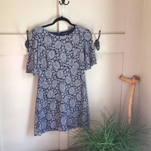 Navy, patterned mini dress!
